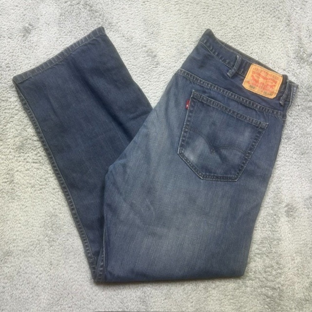 Levi's 569 Jeans Men's 38x32 (38x30.5) Blue BAGGY Loose Straight Leg Dark Wash